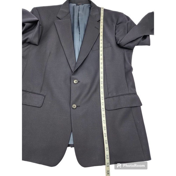 COACH 2 Button Jacket Sport Coat Navy Blue Mens Size 44R Wool Authentic USA Made - Picture 11 of 13
